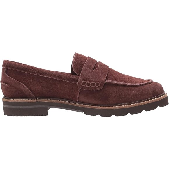 Anne Klein Womens Brown Rubber Low Chunky Heel Rounded Toe Emmylou Loafer Flat - Picture 5 of 8